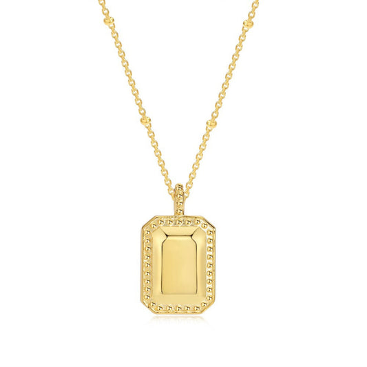 Sterling Silver Solitaire Tag Necklace

