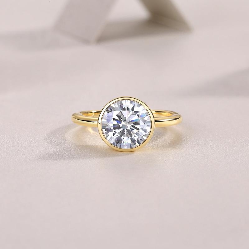 Elegant Yellow Gold Moissanite Engagement Ring

