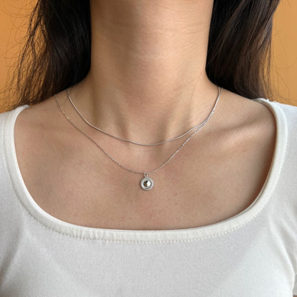 Minimalist Sterling Silver Choker Coin Necklace