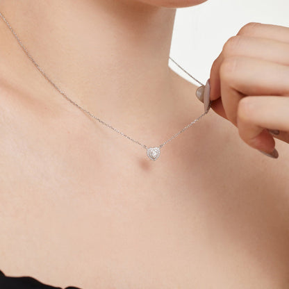 Chic Silver Romantic Heart with Dual CZ Halos


