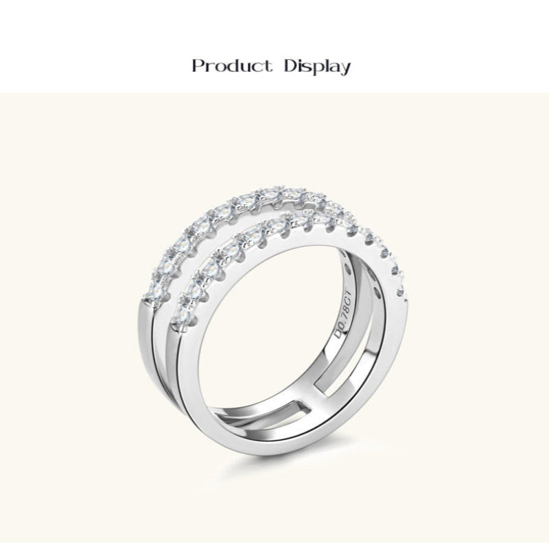 Beautiful Moissanite Pave Dual Ring

