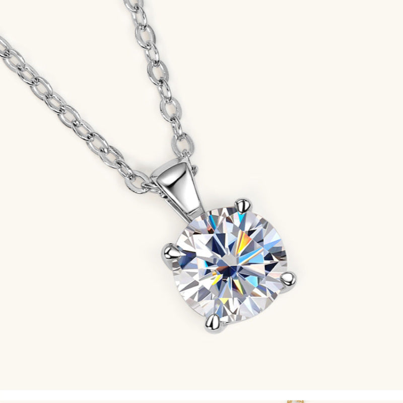 Versatile Moissanite Solitaire 925 Silver Pendant

