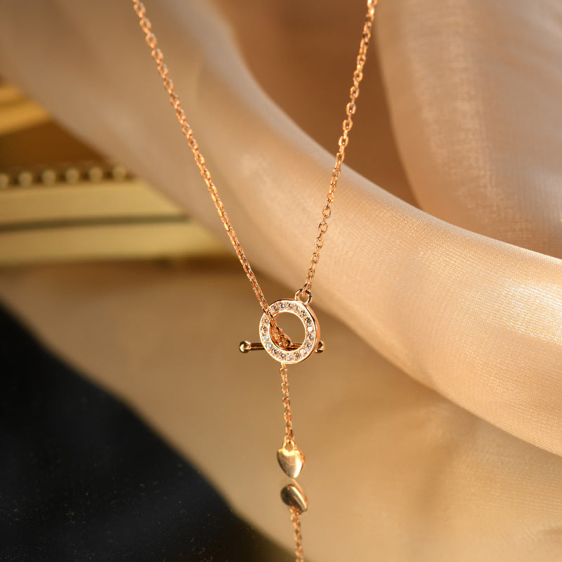 Y-Shaped Toggle Heart Necklace

