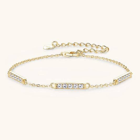 Three-Bar Moissanite D-Grade VVS1 Bracelet

