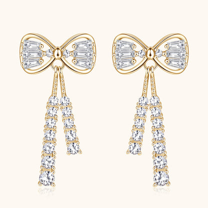 925 Sterling Silver Moissanite Bow Studs

