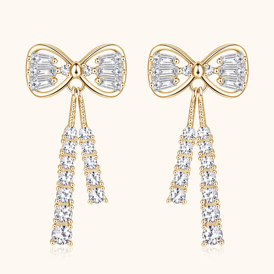 925 Sterling Silver Moissanite Bow Studs

