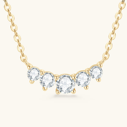 CZ Five Stone Necklace