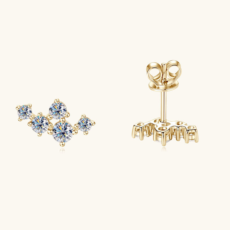 Sterling Silver Moissanite Blossom Studs

