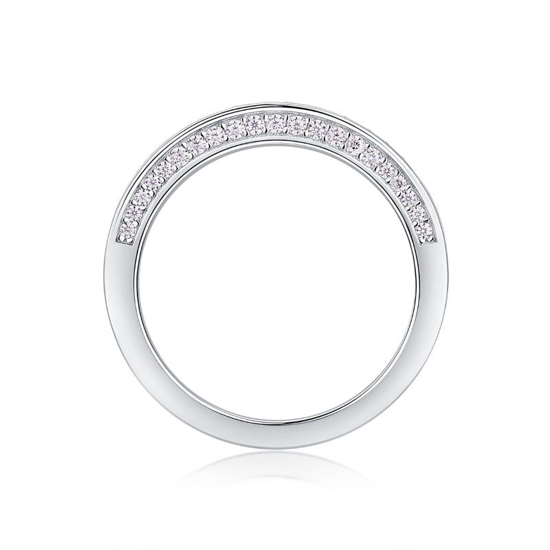 Polished Silver Moissanite Ring

