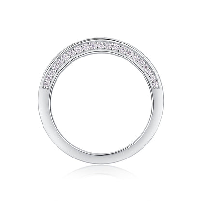 Polished Silver Moissanite Ring

