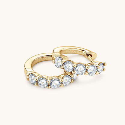 925 Sterling Silver Moissanite Accent Hoops

