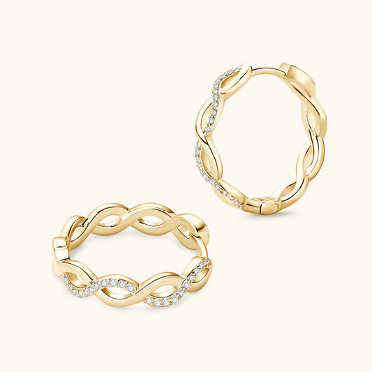 Sterling Silver Intertwined Hoops