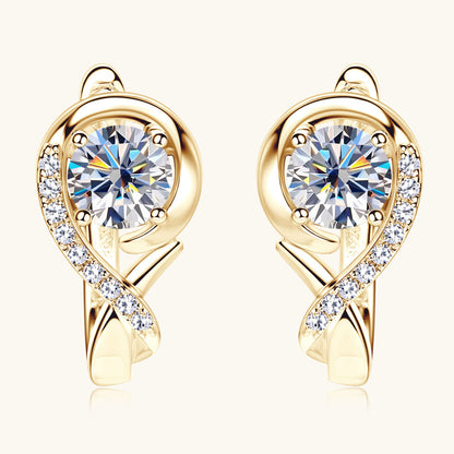 925 Sterling Silver Moissanite Swirl Hoops

