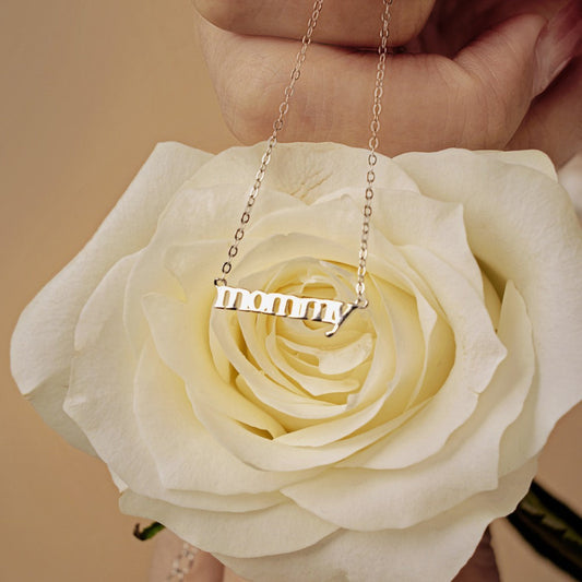 Silver "Mommy" Charm Necklace


