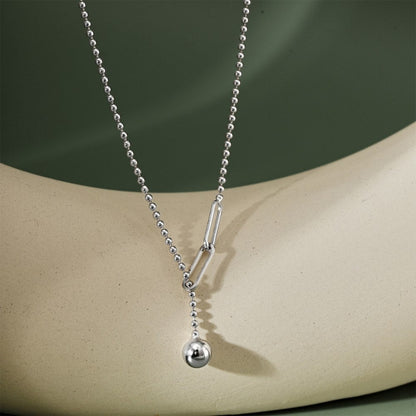 Elegant Silver Ball & Chain Necklace


