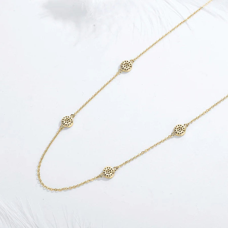 Gold Satellite Chain with Evil Eye Charms

