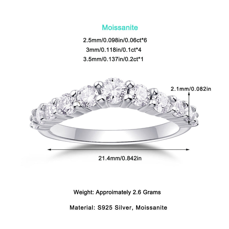 Round Moissanite Engagement Band (21.4mm length)

