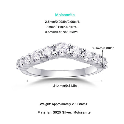 Round Moissanite Engagement Band (21.4mm length)

