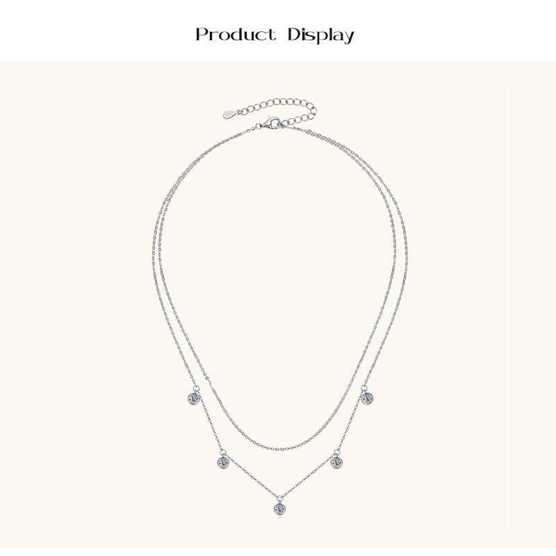 Modern Dot Moissanite Station Necklace

