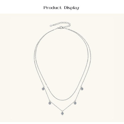Modern Dot Moissanite Station Necklace

