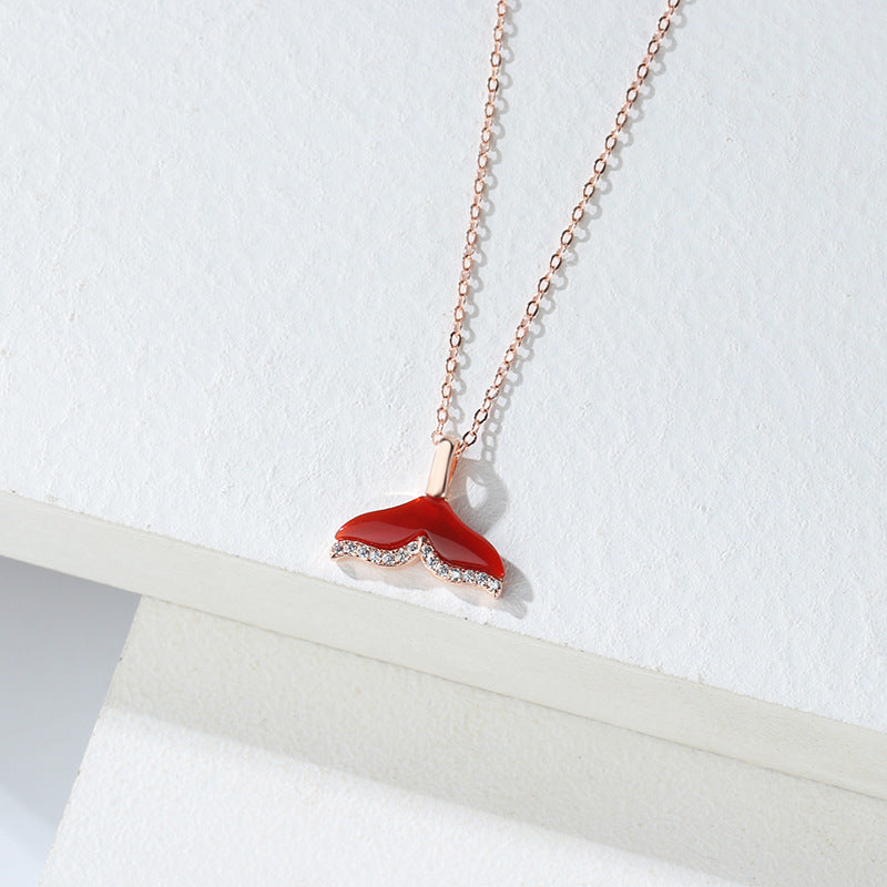 Sleek Whale Tail with Crystal Accents

