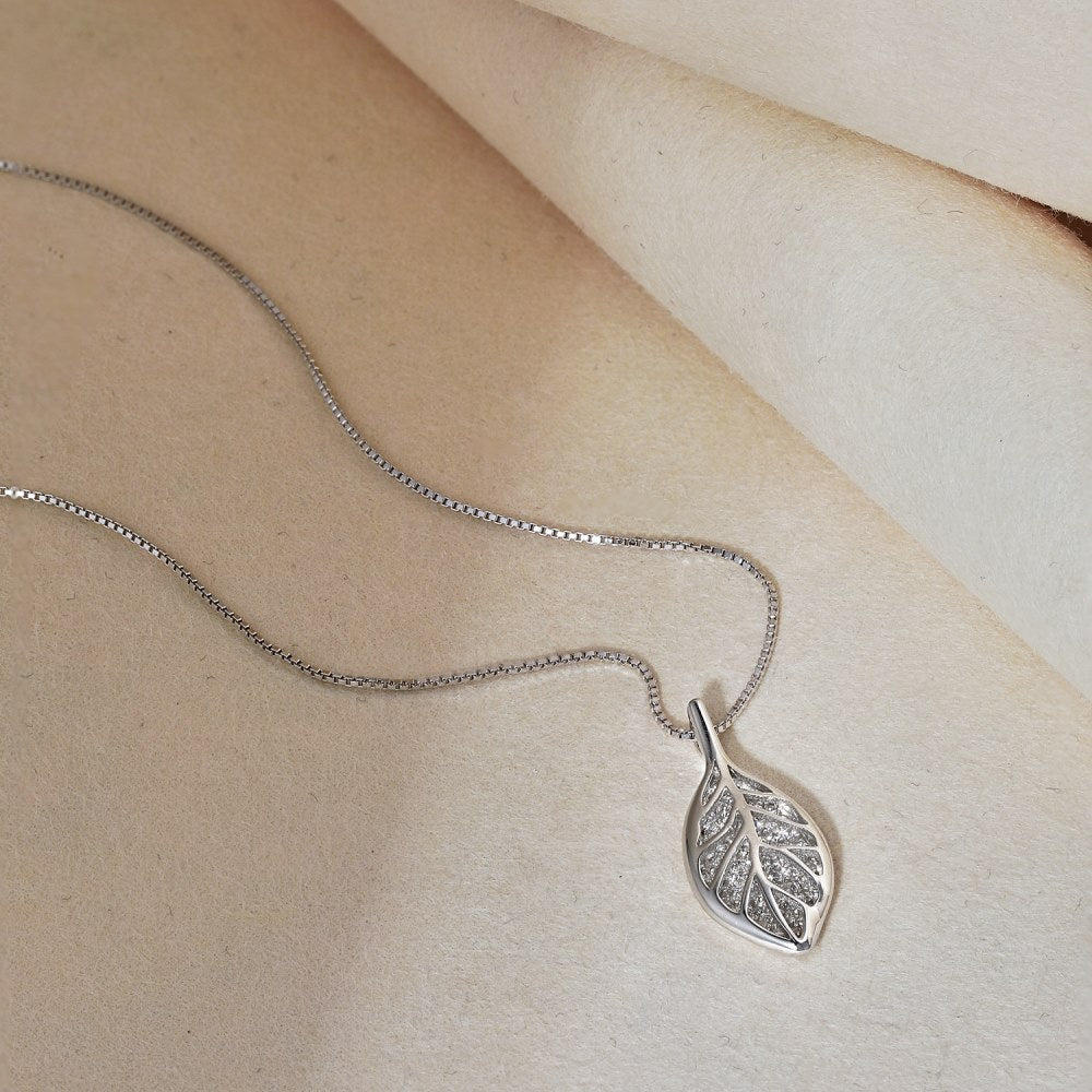 Optimistic Opportune Leaf Pendant Necklace