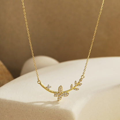 Dainty Butterfly Vine Necklace

