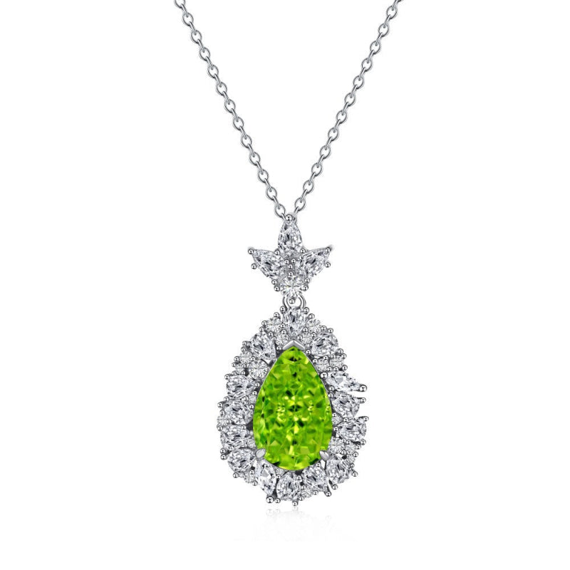 Haloed Green Crystal Necklace

