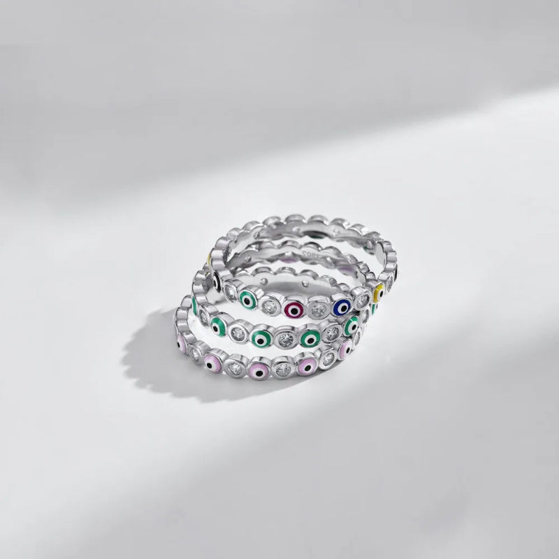 Heart-shaped Evil Eye Ring

