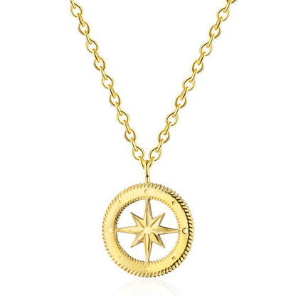 Geometric Compass Rose Silver Charm

