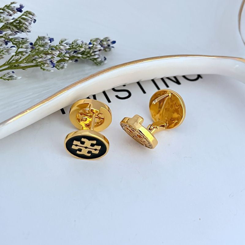 Tory Burch Enamel Rhinestone Reversible Earrings