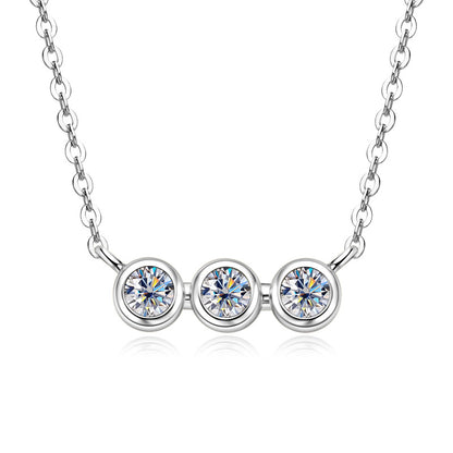 Three-Stone Moissanite Pendant Necklace
