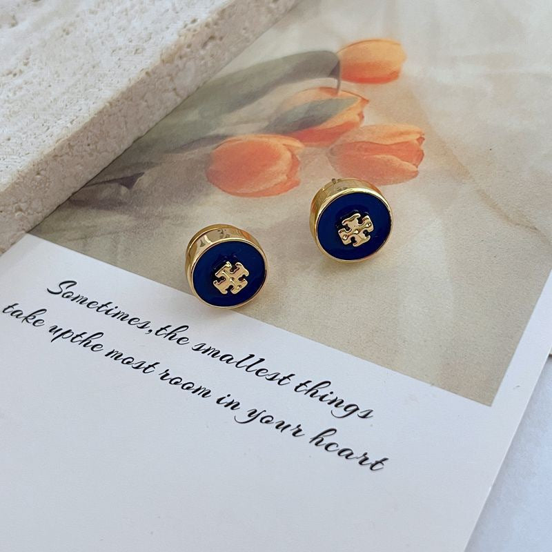 Tory Burch Kira Enamel Coin Stud Earrings