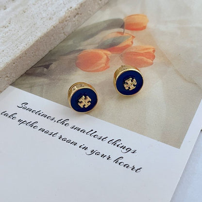 Tory Burch Kira Enamel Coin Stud Earrings