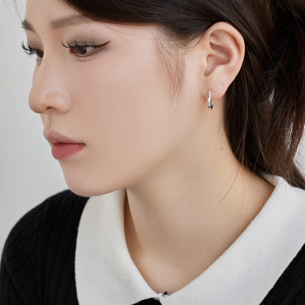 silver simple earrings