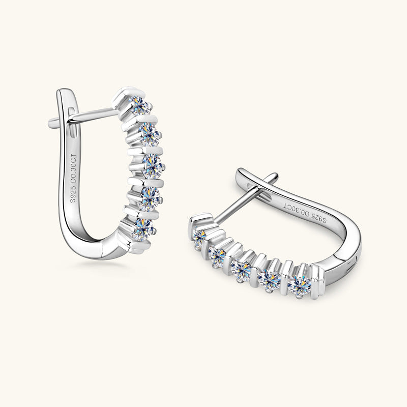 Moissanite Huggie Hoop Earrings