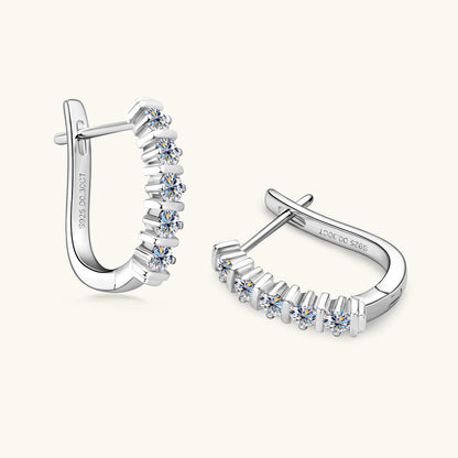 Moissanite Huggie Hoop Earrings