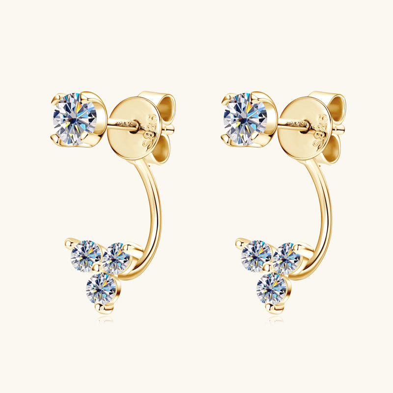 Sterling Silver Moissanite Dangle Earrings