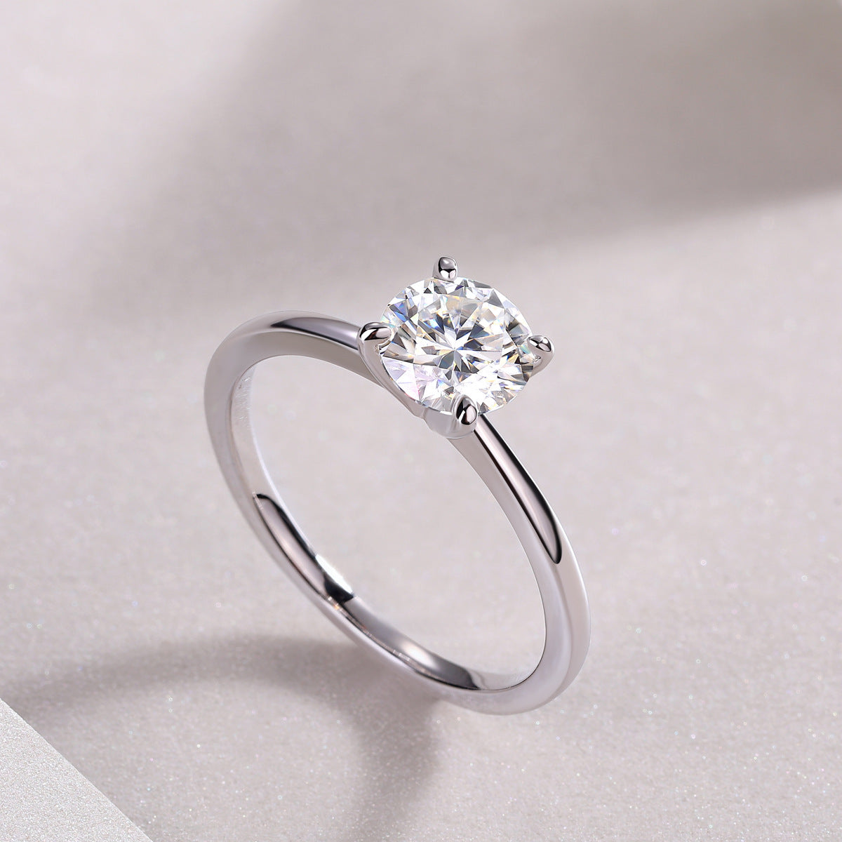 3 carat round cut moissanite ring