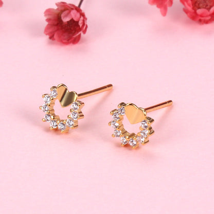 small diamond studs gold