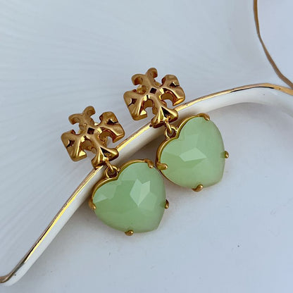 Tory Burch Heart-Shaped Acrylic Earrings