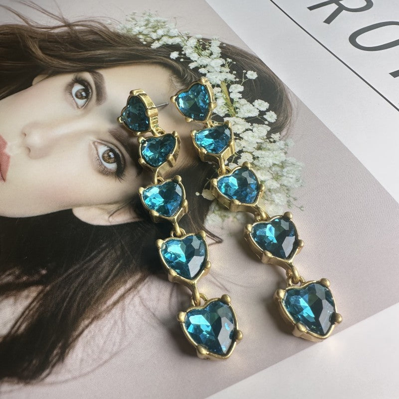 Oscar de la Renta women Heart-Shaped Crystal Drop Earrings