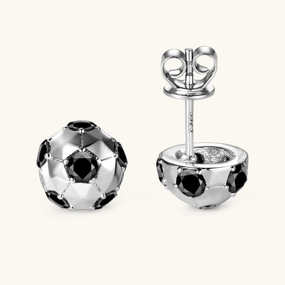 Moissanite Soccer Ball Stud Earrings