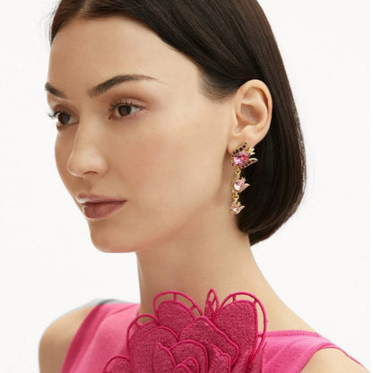 Oscar de la Renta Sophisticated Floral Zircon Stud Earrings & Clip-ons