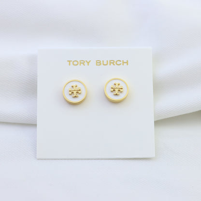 Tory Burch Kira Enamel Coin Stud Earrings