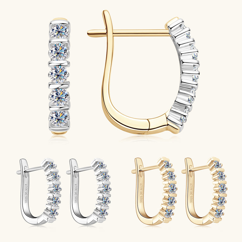 Moissanite Huggie Hoop Earrings