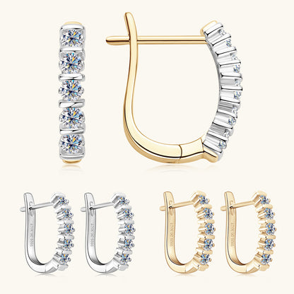 Moissanite Huggie Hoop Earrings