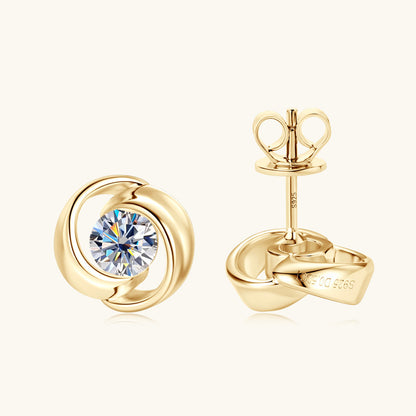 Moissanite Swirl Stud Earrings