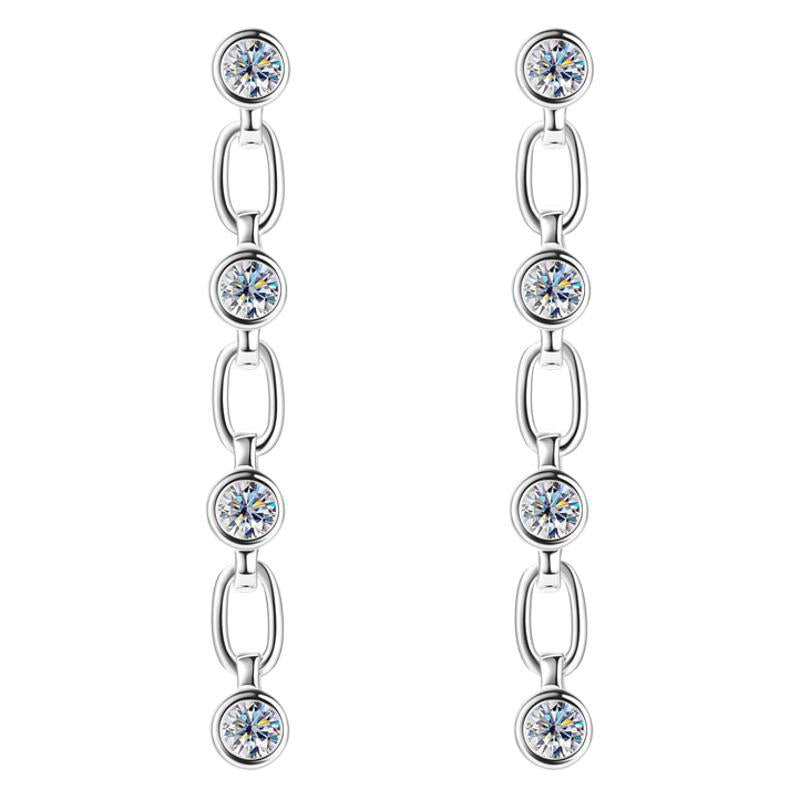 Moissanite Linked Drop Earrings