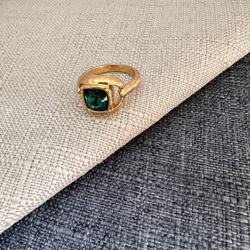 Oscar de la Renta Vintage-Textured Square Ring women